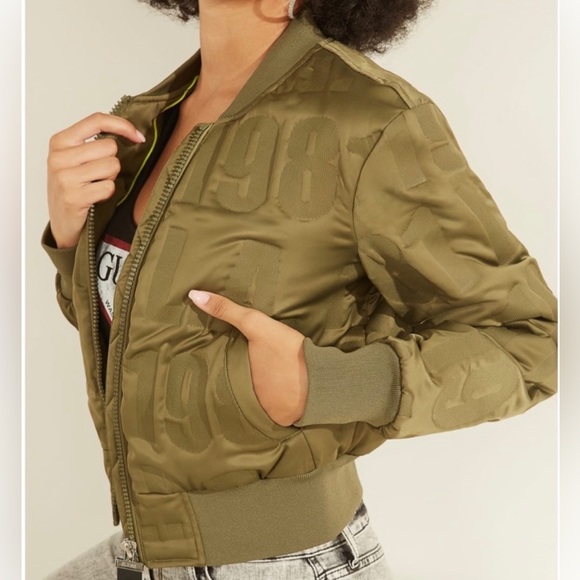 Guess Elly Bomber Jacket -Olive - Picture 4 of 8